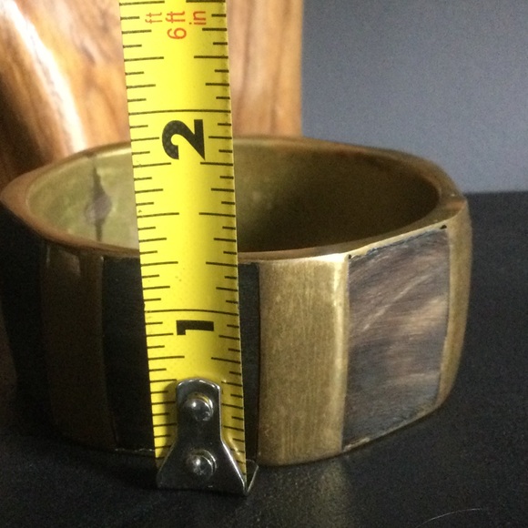 Vintage Unique Brass Bangle Bracelet - Picture 7 of 7